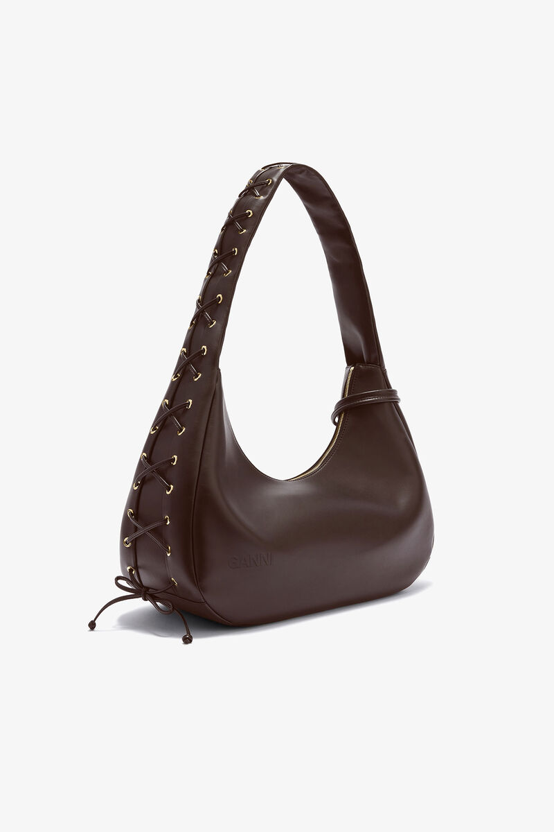 Brunt medium länkade hobo-väska