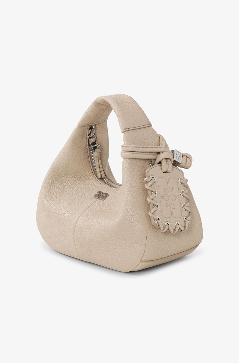 Ljusgrå mini hobo-väska