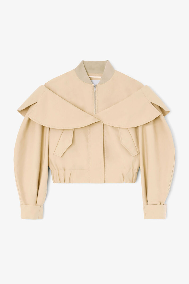 Bomber i beige bomull