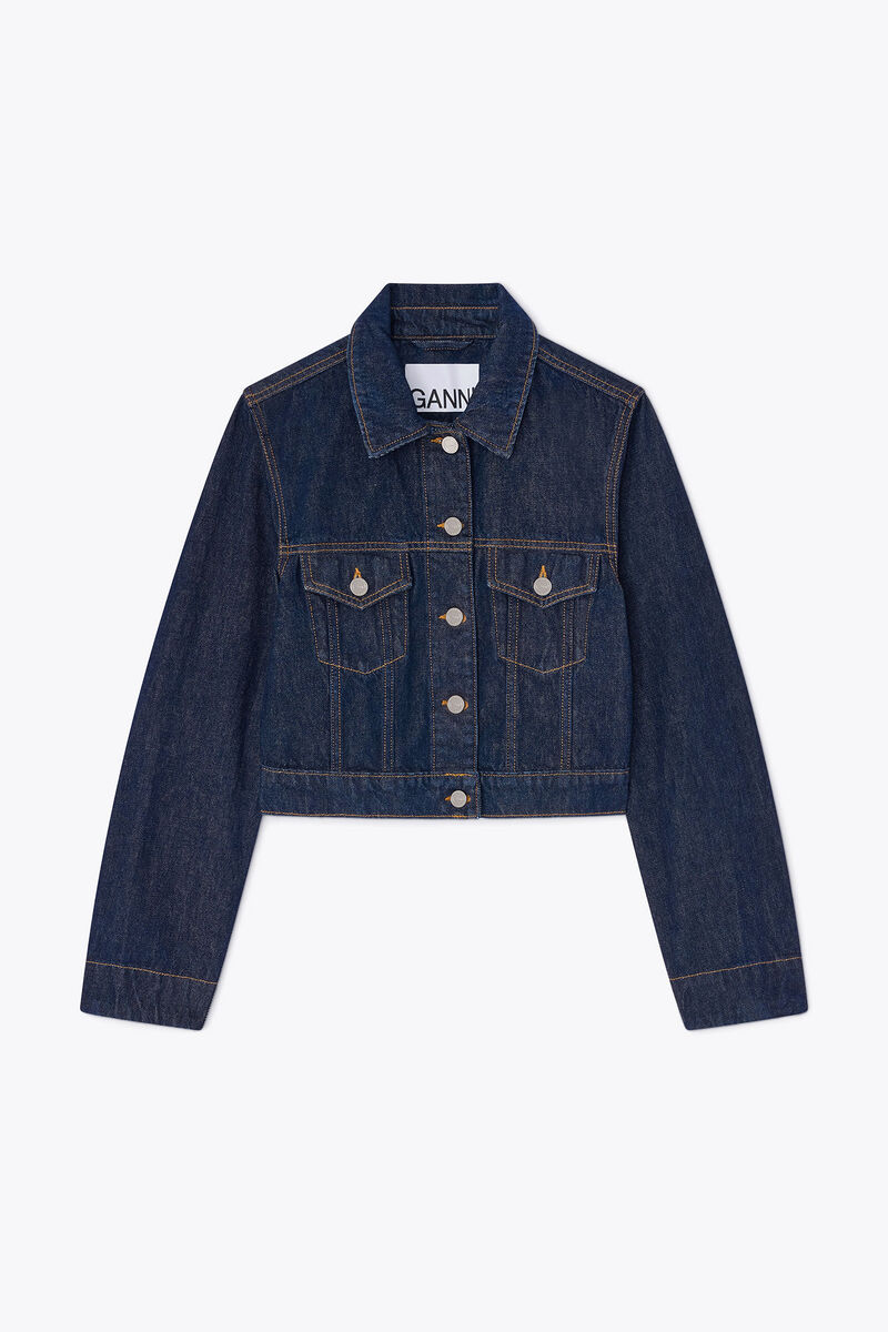 Jacka i tvättad denim