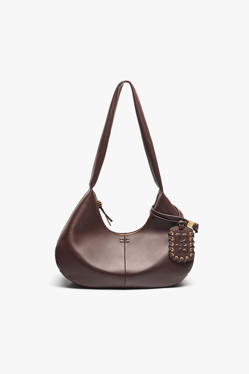 Brunt medium hobo-väska