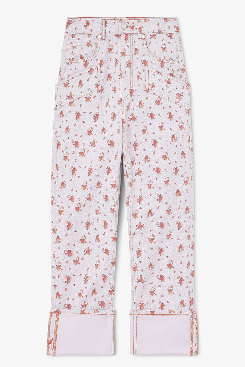 Capri-jeans i tryckt denim