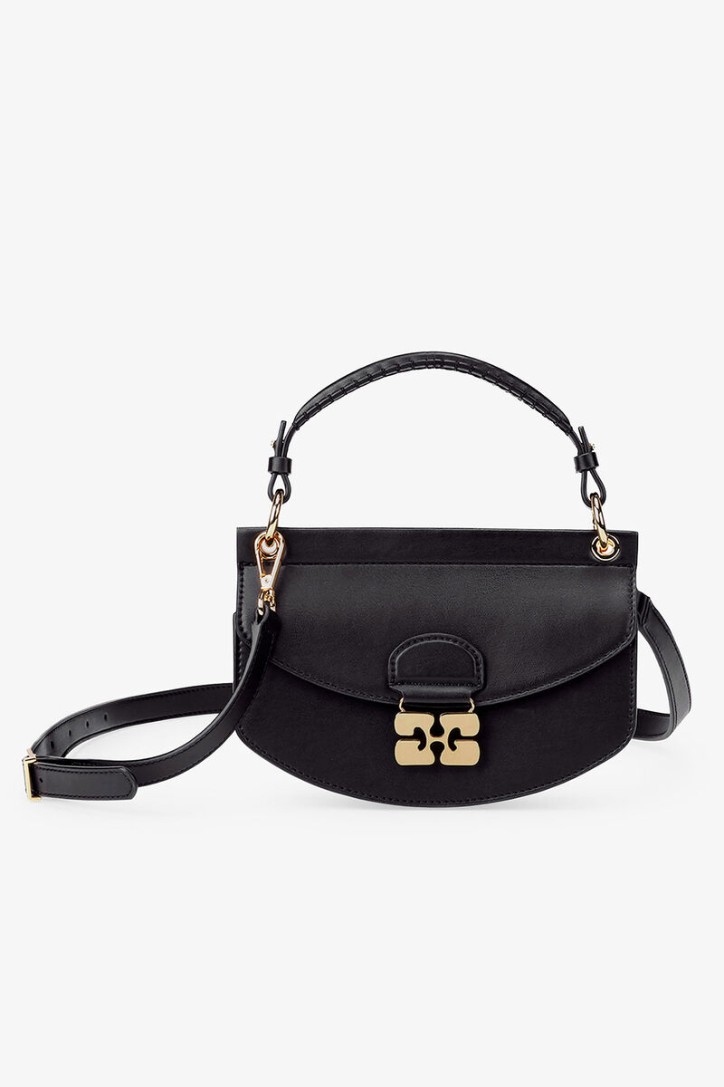 Svart mini top handtag GANNI-G-bag