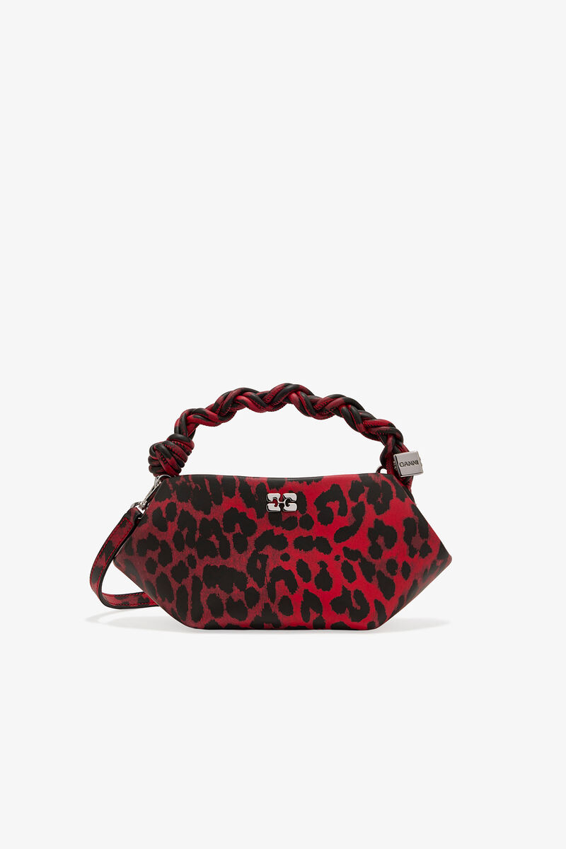 Röd leopardminibag