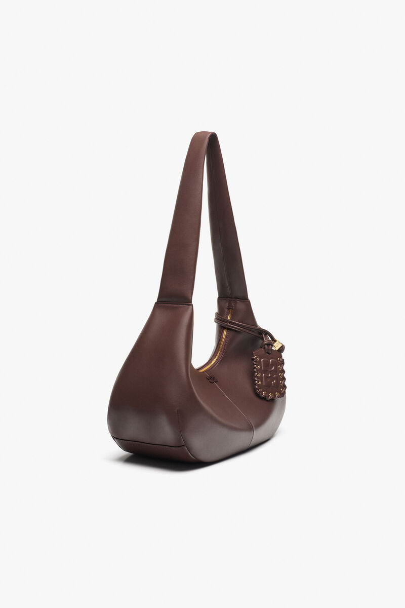 Brunt medium hobo-väska