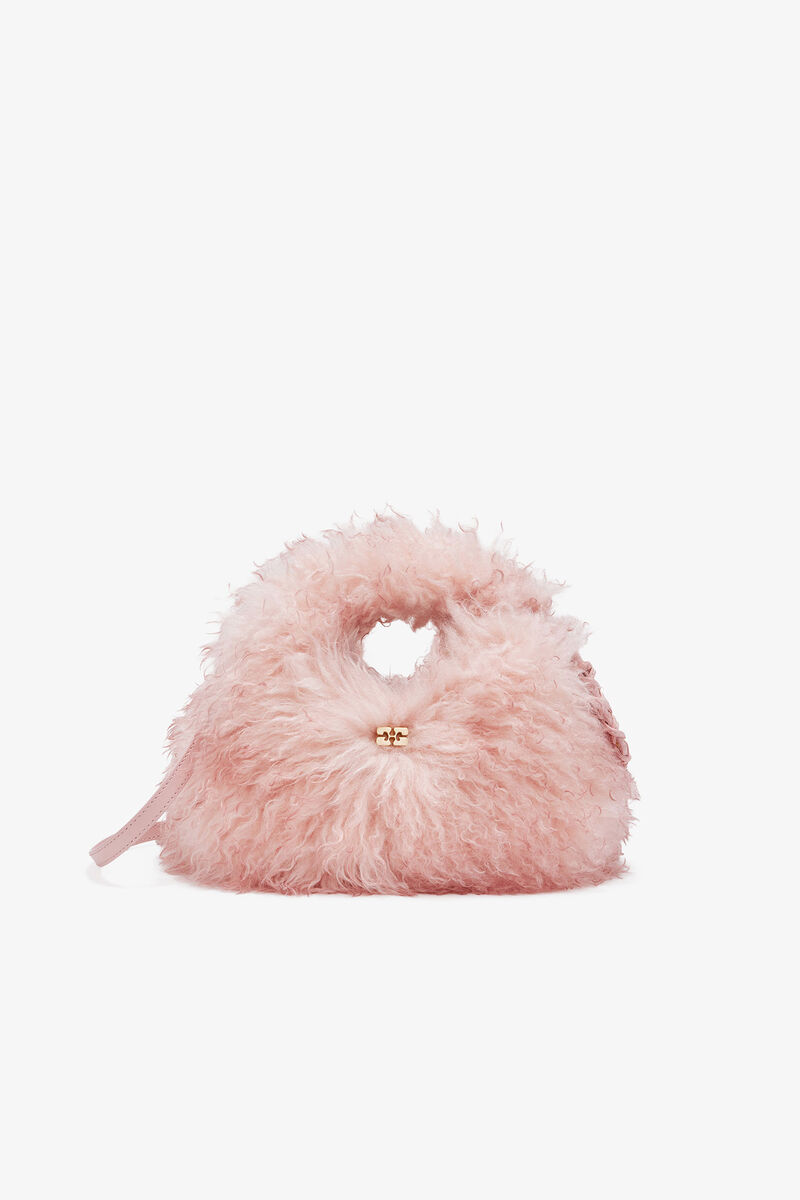 Rosa fjäder Mini Hobo-tas