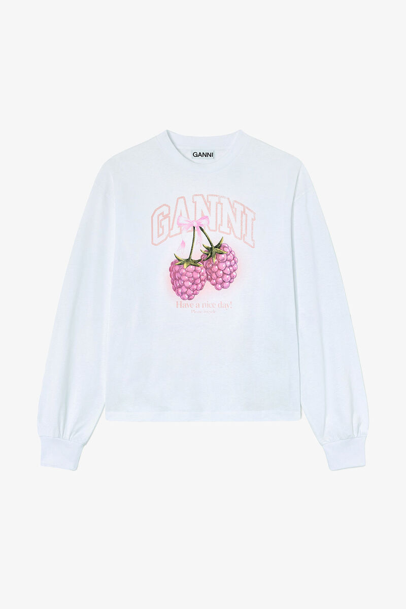Långärms T-shirt med jordgubbar