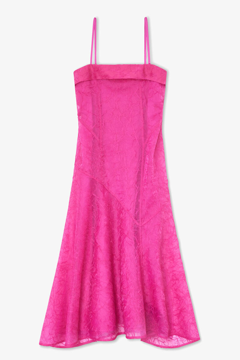 Klänning i rosa shibori-organza