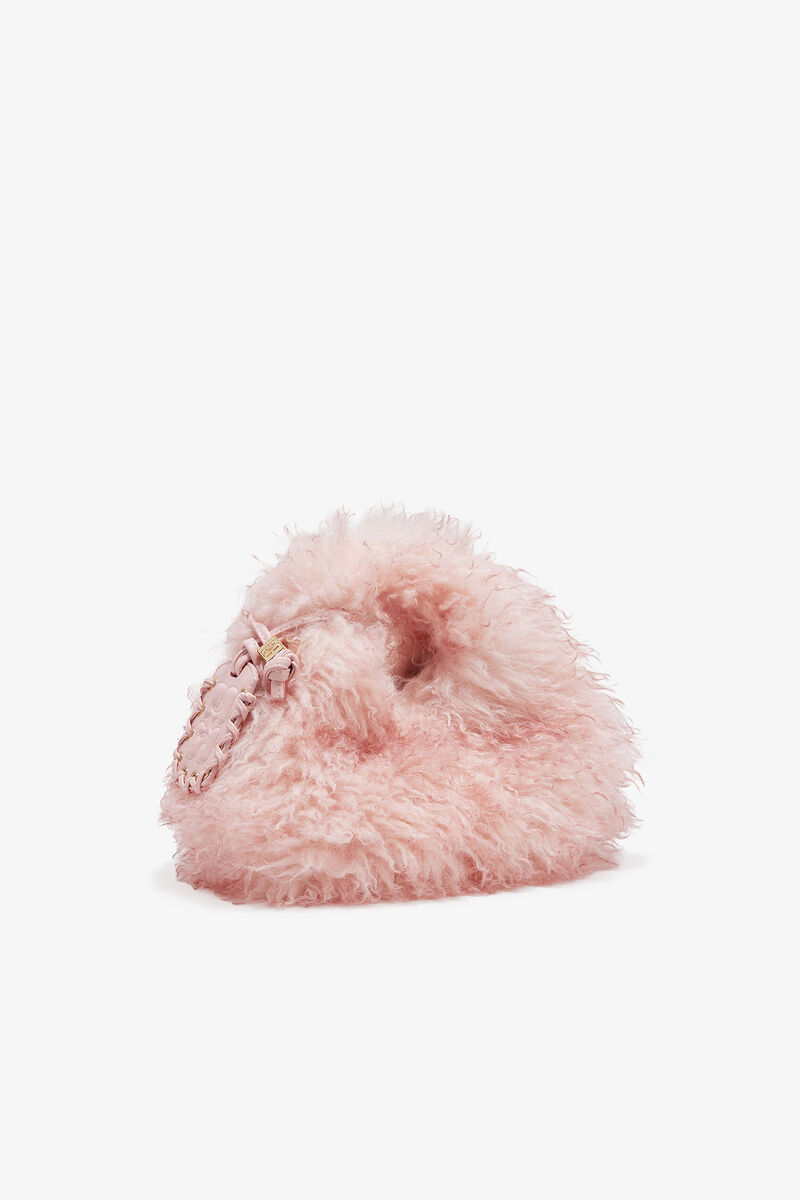Rosa fjäder Mini Hobo-tas