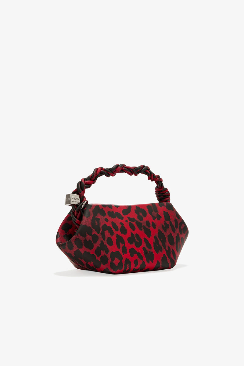 Röd leopardminibag