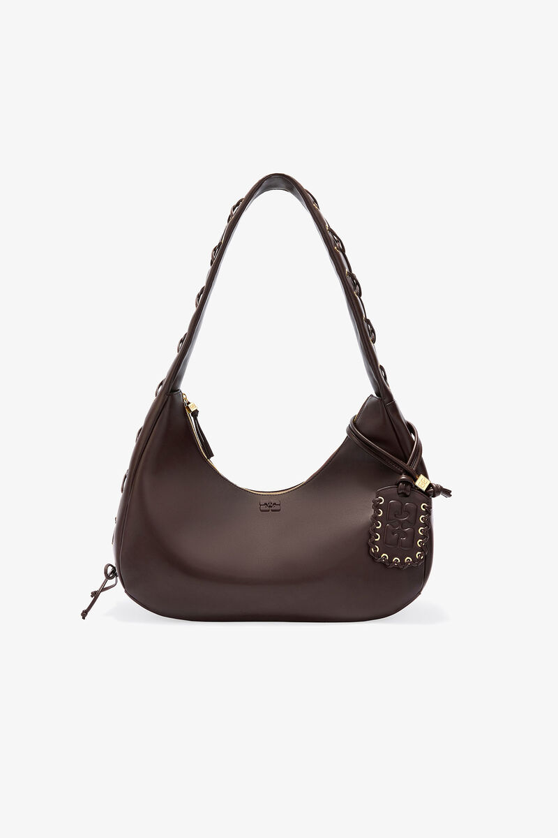 Brunt medium länkade hobo-väska