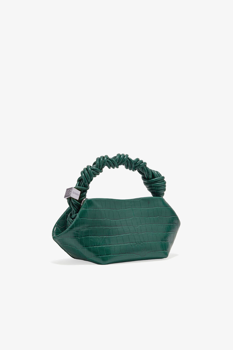 Grön croco patent mini bou bag