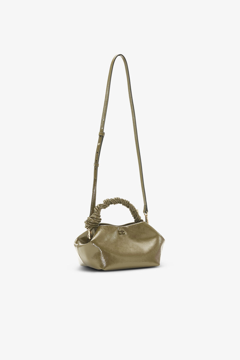 Olivegrön patent lit boubag