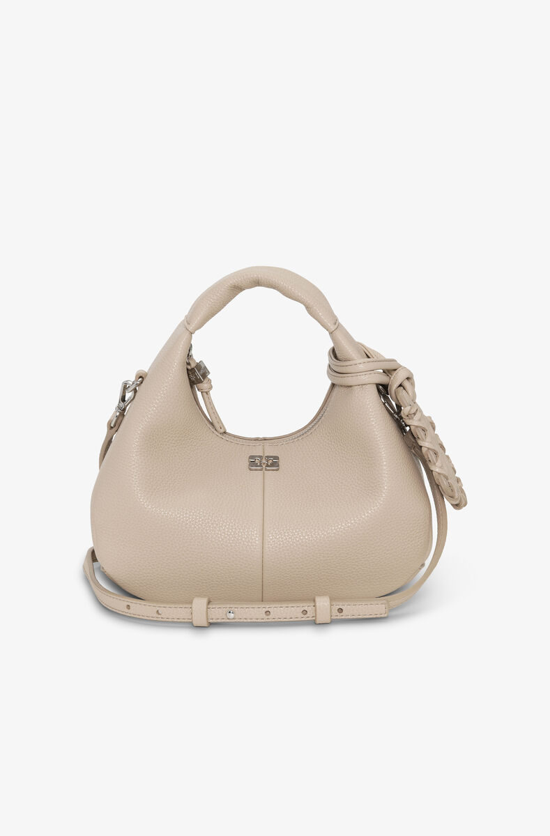 Ljusgrå mini hobo-väska